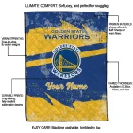 customized golden state warriors brushstroke layers blue quilt blanket best selling