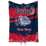 customized gonzaga bulldogs brushstroke layers blue quilt blanket best selling