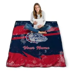 customized gonzaga bulldogs brushstroke layers blue quilt blanket best selling