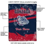 customized gonzaga bulldogs brushstroke layers blue quilt blanket best selling