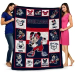 Customized Gonzaga Bulldogs Mickey Crimson Blue White Quilt Blanket 1 customized gonzaga bulldogs mickey crimson blue white quilt blanket best selling