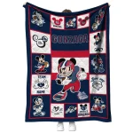 customized gonzaga bulldogs mickey crimson blue white quilt blanket best selling