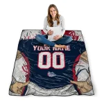customized gonzaga bulldogs player sketch blue gray quilt blanket best selling