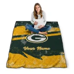 customized green bay packers brushstroke layers green quilt blanket best selling