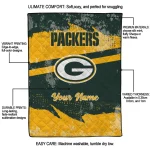customized green bay packers brushstroke layers green quilt blanket best selling