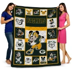 customized green bay packers mickey crimson green white quilt blanket best selling