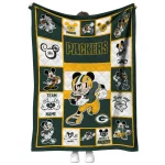 customized green bay packers mickey crimson green white quilt blanket best selling