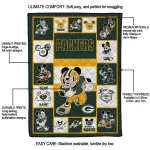 customized green bay packers mickey crimson green white quilt blanket best selling