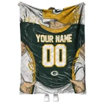 customized green bay packers player sketch green gray quilt blanket best selling