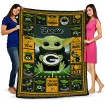 customized green bay packers yody baby pattern green quilt blanket best selling