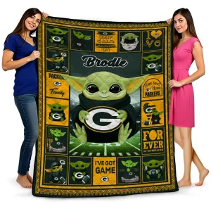 customized green bay packers yody baby pattern green quilt blanket best selling