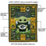 customized green bay packers yody baby pattern green quilt blanket best selling