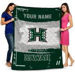 customized hawaii rainbow warriors grunge patch green white quilt blanket best selling