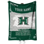 customized hawaii rainbow warriors grunge patch green white quilt blanket best selling