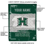 customized hawaii rainbow warriors grunge patch green white quilt blanket best selling