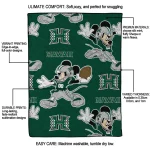 customized hawaii rainbow warriors mickey football green quilt blanket best selling