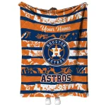 customized houston astros layered florals blue white quilt blanket best selling