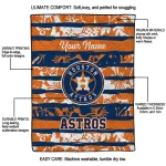 customized houston astros layered florals blue white quilt blanket best selling
