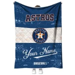 customized houston astros snoopy victory blue white quilt blanket best selling