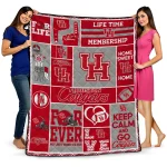 customized houston cougars helmet passion red quilt blanket best selling