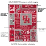 customized houston cougars helmet passion red quilt blanket best selling