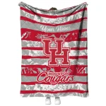 customized houston cougars layered florals red white quilt blanket best selling