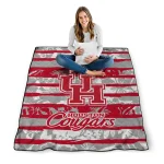 customized houston cougars layered florals red white quilt blanket best selling