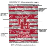 customized houston cougars layered florals red white quilt blanket best selling