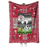 customized houston cougars snoopy coach red quilt blanket best selling