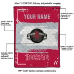 customized houston rockets grunge patch red white quilt blanket best selling