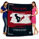 customized houston texans grunge patch blue white quilt blanket best selling