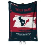 customized houston texans grunge patch blue white quilt blanket best selling