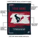 customized houston texans grunge patch blue white quilt blanket best selling