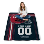 customized houston texans helmet theme blue quilt blanket best selling