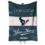 customized houston texans hibiscus burst blue white quilt blanket best selling
