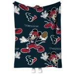 customized houston texans mickey football blue quilt blanket best selling