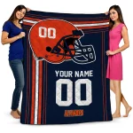 customized illinois fighting illini helmet theme blue quilt blanket best selling