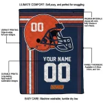 customized illinois fighting illini helmet theme blue quilt blanket best selling