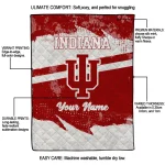 customized indiana hoosiers brushstroke layers red quilt blanket best selling