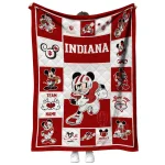 customized indiana hoosiers mickey crimson red white quilt blanket best selling