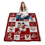 customized indiana hoosiers mickey crimson red white quilt blanket best selling