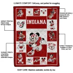 customized indiana hoosiers mickey crimson red white quilt blanket best selling