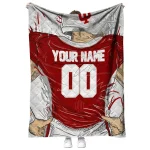 customized indiana hoosiers player sketch red gray quilt blanket best selling