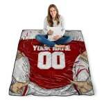 customized indiana hoosiers player sketch red gray quilt blanket best selling