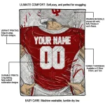 customized indiana hoosiers player sketch red gray quilt blanket best selling