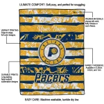 customized indiana pacers layered florals blue white quilt blanket best selling