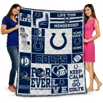 customized indianapolis colts helmet passion blue quilt blanket best selling