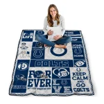 customized indianapolis colts helmet passion blue quilt blanket best selling