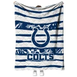 customized indianapolis colts layered florals blue white quilt blanket best selling