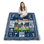 customized indianapolis colts snoopy coach blue quilt blanket best selling